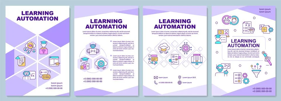 Learning automation brochure template Stock Illustration