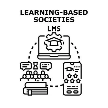 Learning based societies and lms concept illustrating education Stock Illustration