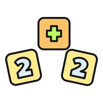 Learning basic addition with colorful number blocks Stock Illustration