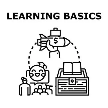 Learning basics acquiring knowledge for financial success 스톡 일러스트