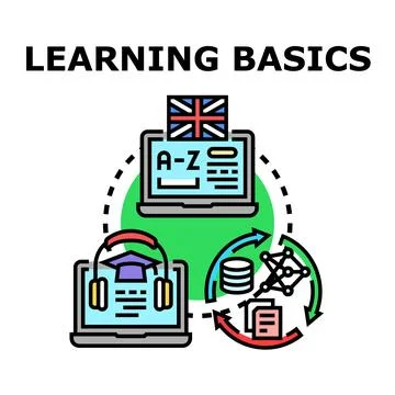 Learning basics acquiring knowledge skill education process イラスト素材