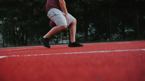 Learning basketball tricks. Morning training Stock Footage 139313851