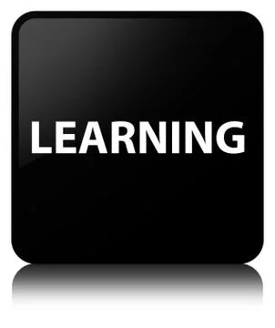 Learning black square button Illustrazione stock