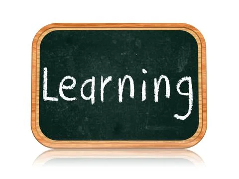 Learning on blackboard banner Stock Illustration