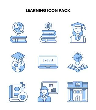 Learning Blue Design Icons Pack イラスト素材