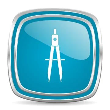 Learning blue glossy icon Stock Illustration