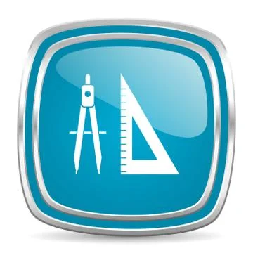Learning blue glossy icon Stock Illustration