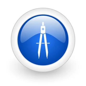 Learning blue glossy icon on white background. Stock Illustration