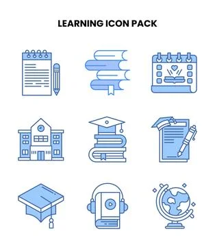 Learning Blue Graphics Icons Pack イラスト素材