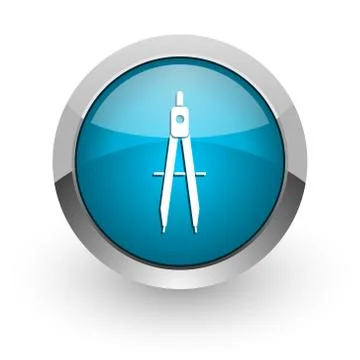 Learning blue silver metallic chrome border web and mobile phone icon on whit イラスト素材