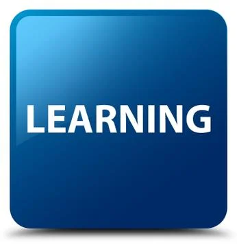 Learning blue square button Stock Illustration