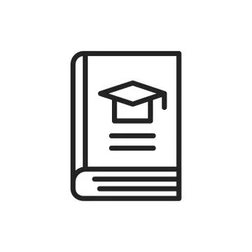 Learning book black line icon. Vector illustration Stock Illustration