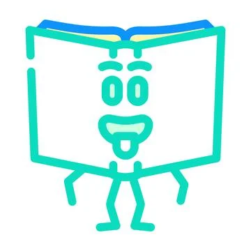 Learning book character color icon vector illustration Illustrazione stock
