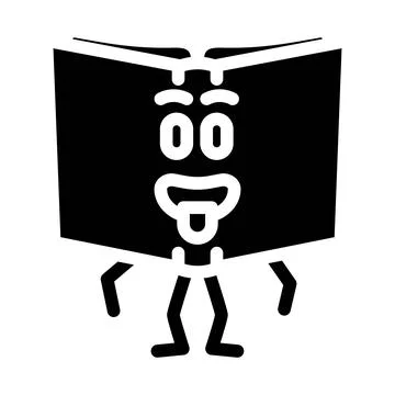 Learning book character glyph icon vector illustration 스톡 일러스트