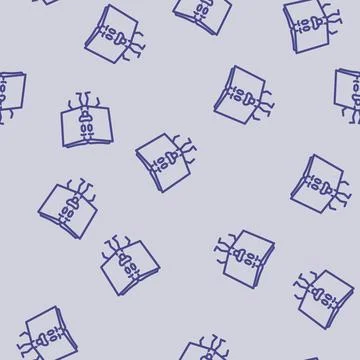 Learning book character line vector seamless pattern Stock Illustration