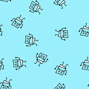 Learning book character vector seamless pattern Illustrazione stock