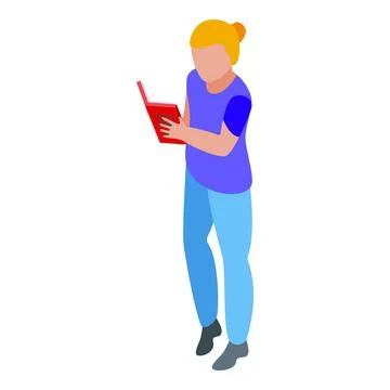 Learning book icon, isometric style Stockillustratie