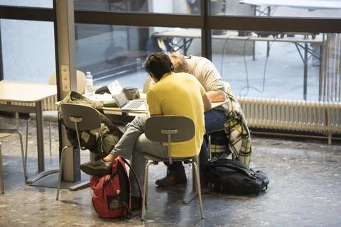 Learning with books and scripts Stock Photos