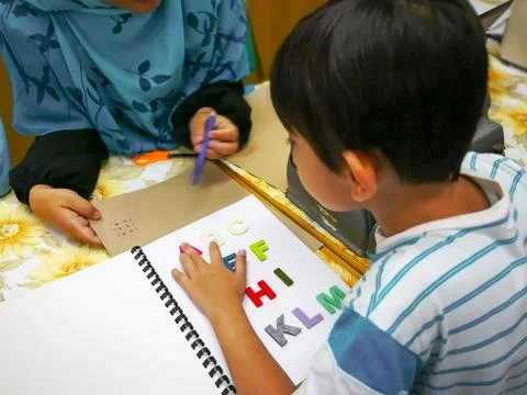 Learning to braille. Stock Photos