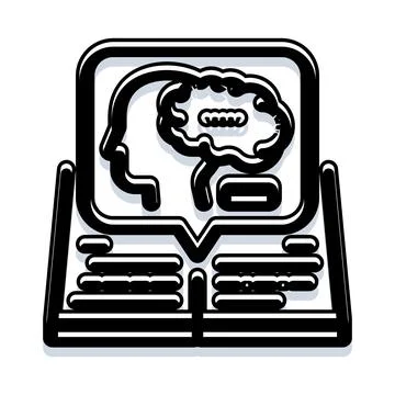 Learning brain concept on open book icon Stock Illustration