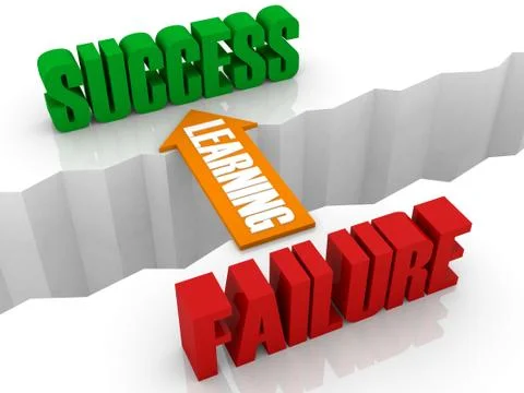 Learning is the bridge from FAILURE to SUCCESS. Concept 3D illustration. Stock Illustration