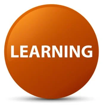 Learning brown round button Illustrazione stock