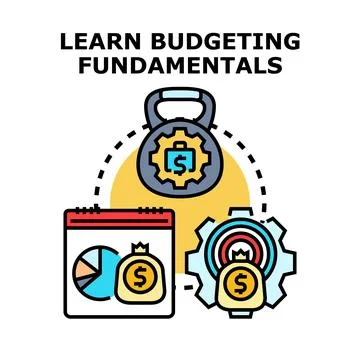 Learning budgeting fundamentals concepts for financial planning Stock Illustration