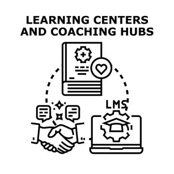 Learning centers and coaching hubs concept illustration Stock Illustration