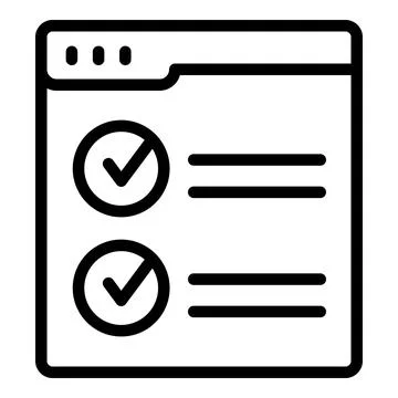 Learning checklist icon outline vector. Exam test Stock Illustration
