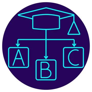 Learning Classification Icon. Minimalistic neon outline Stock Illustration