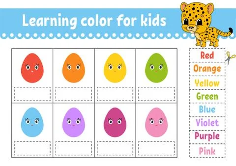 Learning color for kids. Education developing worksheet. Activity page with c Stock Illustration