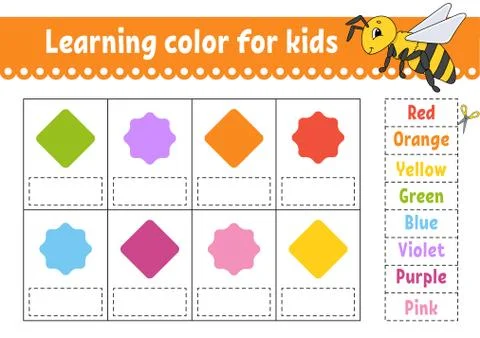 Learning color for kids. Education developing worksheet. Activity page with c Stock Illustration