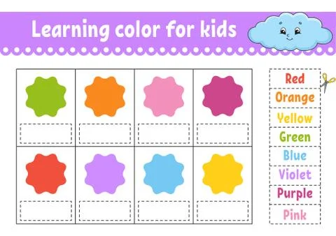 Learning color for kids. Education developing worksheet. Activity page with c Stock Illustration