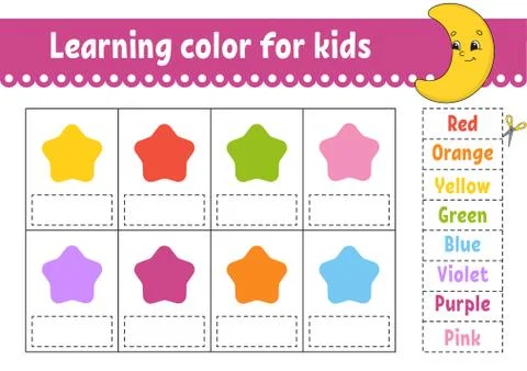 Learning color for kids. Education developing worksheet. Activity page with c Stock Illustration