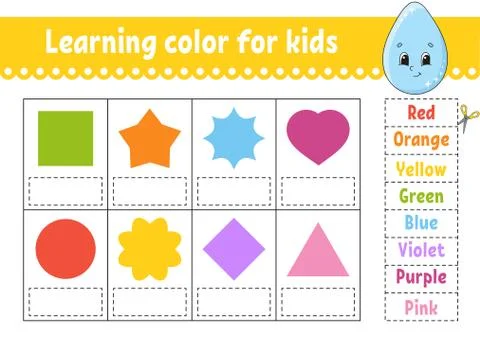 Learning color for kids. Education developing worksheet. Activity page with c Stock Illustration