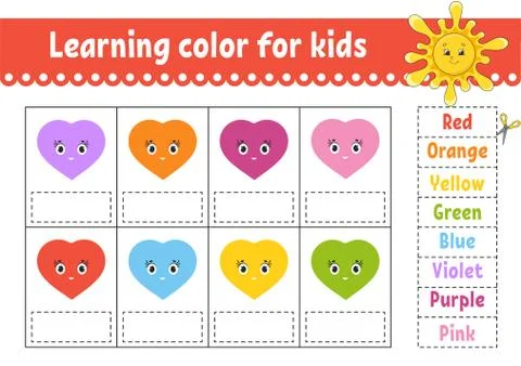 Learning color for kids. Education developing worksheet. Activity page with c Stock Illustration