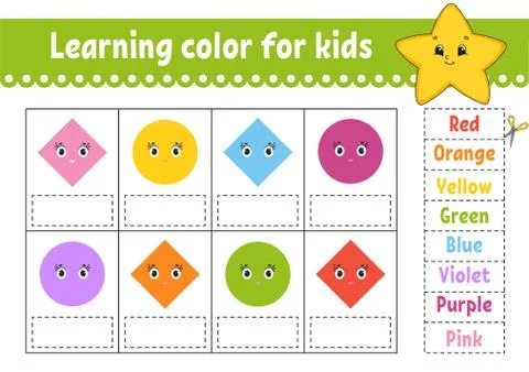Learning color for kids. Education developing worksheet. Activity page with c Stock Illustration