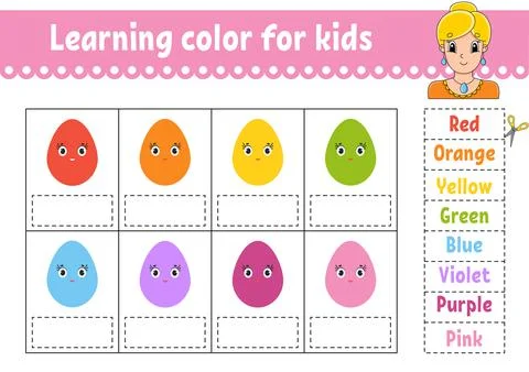 Learning color for kids. Education developing worksheet. Activity page with c Stock Illustration