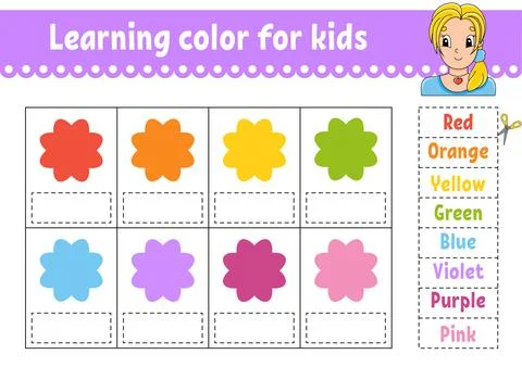 Learning color for kids. Education developing worksheet. Activity page with c Stock Illustration