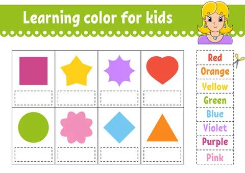 Learning color for kids. Education developing worksheet. Activity page with c Stock Illustration