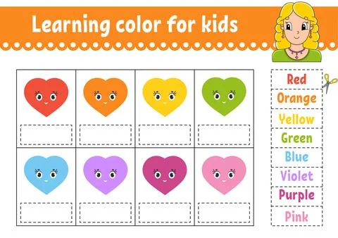 Learning color for kids. Education developing worksheet. Activity page with c Stock Illustration