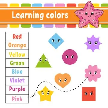 Learning colors. Education developing worksheet. Activity page with pictures. Stock Illustration