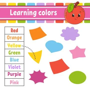 Learning colors. Education developing worksheet. Activity page with pictures. Stock Illustration