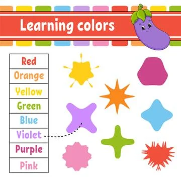 Learning colors. Education developing worksheet. Activity page with pictures. Stock Illustration