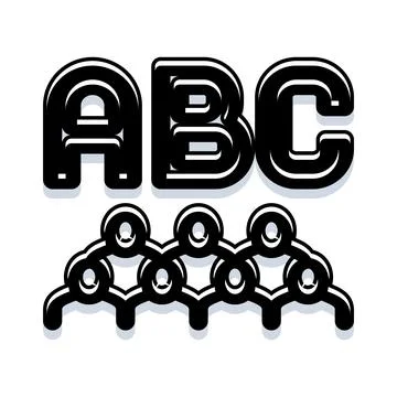 Learning community concept with abstract people and alphabet Stockillustratie