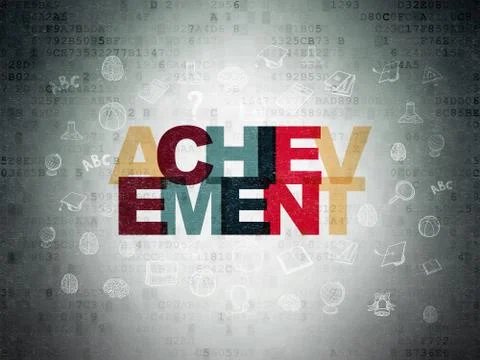 Learning concept: Achievement on Digital Data Paper background Stock Illustration