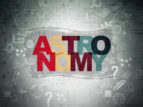 Learning concept: Astronomy on Digital Paper background 库存插图