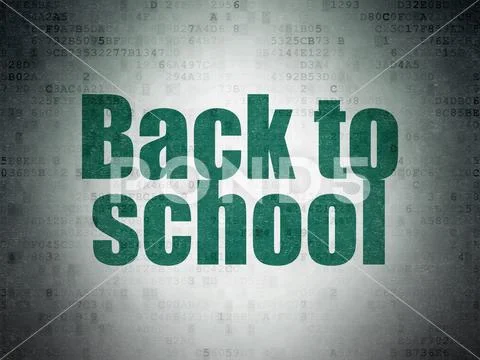 Learning concept: Back to School on Digital Data Paper background Stock Illustration