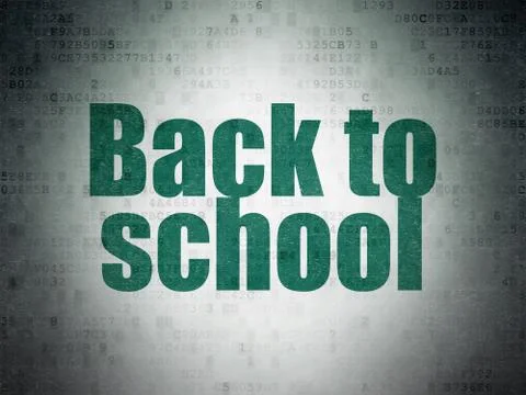 Learning concept: Back to School on Digital Data Paper background Illustrazione stock
