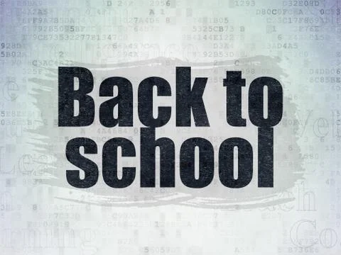 Learning concept: Back to School on Digital Data Paper background 스톡 일러스트